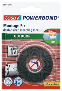 Klebeband „Powerbond 55750“, doppelseitig, für außen, 19 mm x 1,5 m, TESA